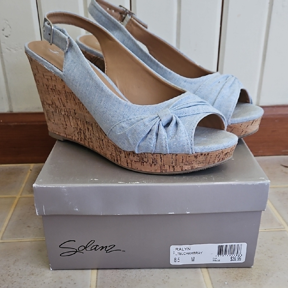 Women's Blue Wedge Sandals